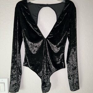Victoria's Secret Black Velvet Bodysuit